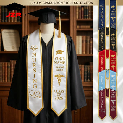Small MOQ Custom Embroidered Graduation Shawl Non-fade Printing Factory Straight Wholesale for Colleges