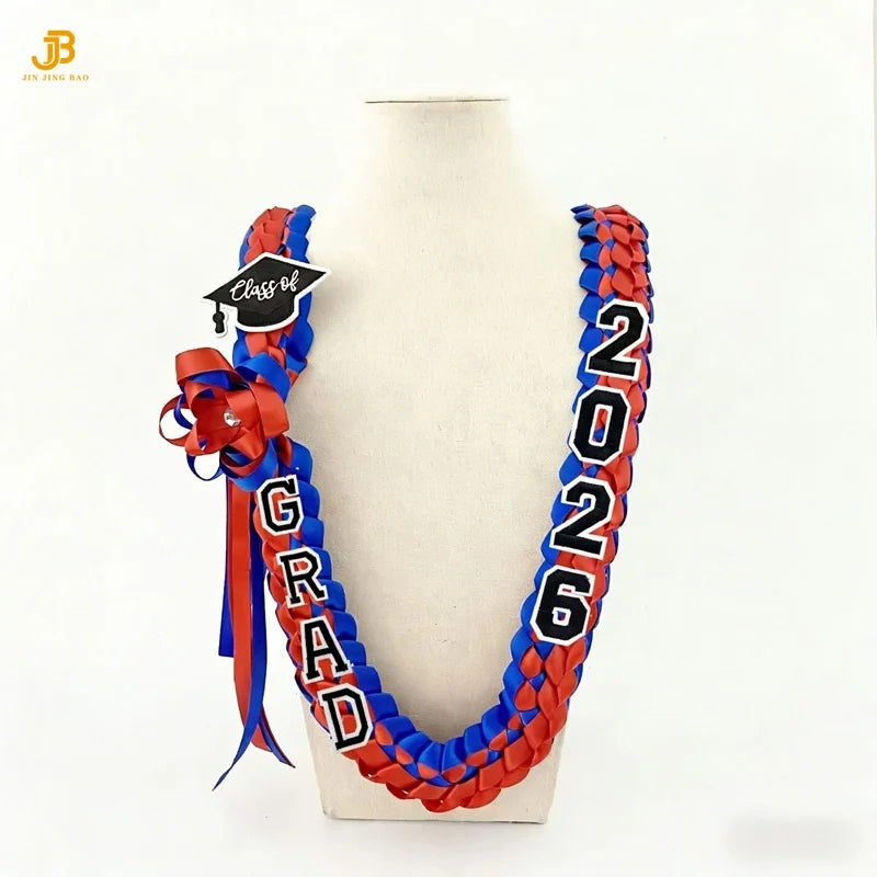 Hot Sale Graduation Leis for College High School Party Favor - Class of 2026 Gorgeous Graduation Ribbon Lei Necklace