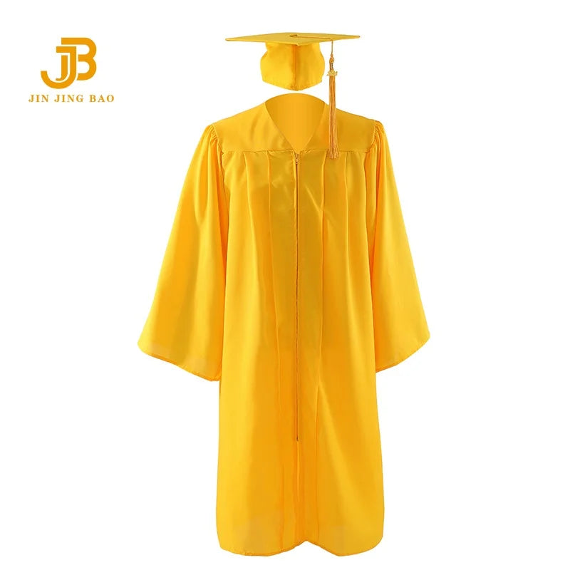 A Set of Black Graduation Gown and Caps for Graduation Ceremony Graduation Robe with Stole