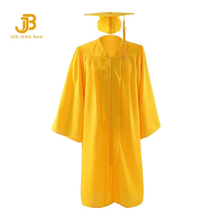 A Set of Black Graduation Gown and Caps for Graduation Ceremony Graduation Robe with Stole