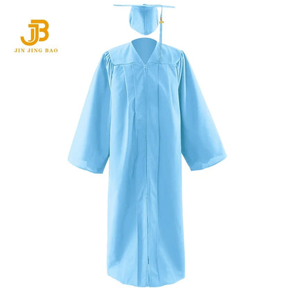 A Set of Black Graduation Gown and Caps for Graduation Ceremony Graduation Robe with Stole