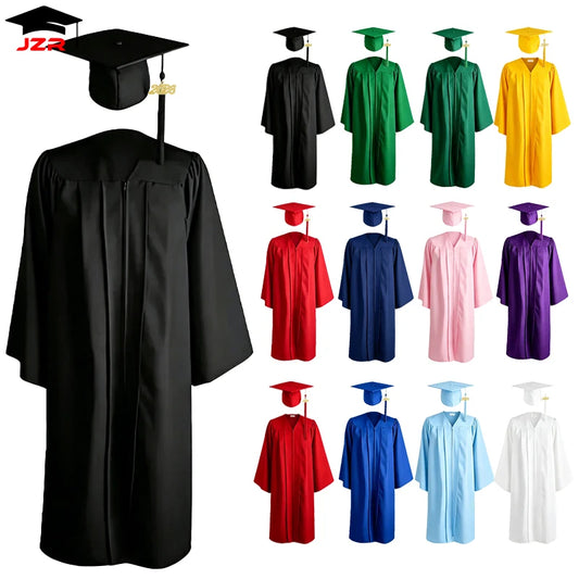 2026 Factory Wholesale American University Black Graduation Gowns Hat Graduation Gown and Cap & Graduation Toga Set in Stock