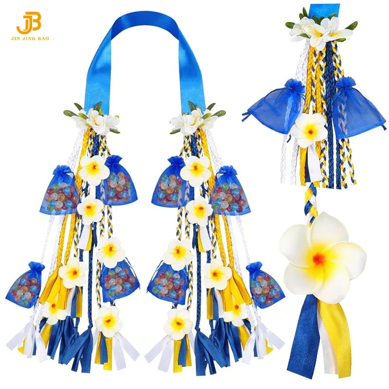 New Arrival Hawaiian Graduation Ribbons Lei Class of 2026 with Bags Graduation Candy Lei for Graduation Gift