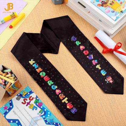 2025 Custom Mexican Graduation Stole Black Color Graduation Sash for Kids