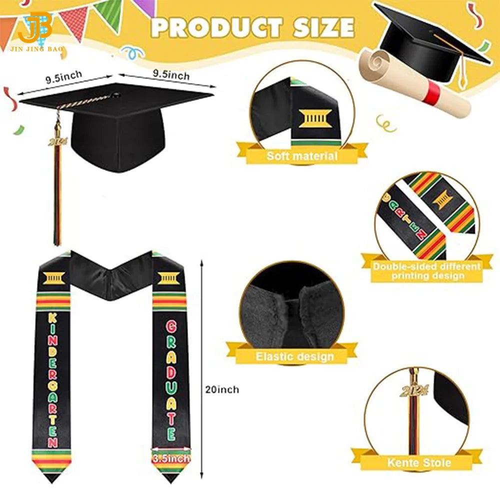 2025 Printed Graduation Stole and Cap for Graduation Graduation Sash Braided Custom
