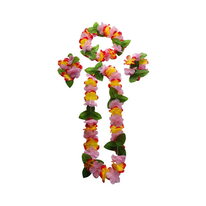 Hot Sales Hawaiian Leis Party Decorations Hawaiian Leis Necklace Tropical Luau Hawaii Silk Flower Lei Theme Party Favors