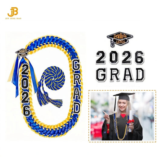 2026 New Trendy Multi-Color Handmade Graduation Garland Woven Necklace Braided Necklaces and Leis Gift Ribbon Necklace