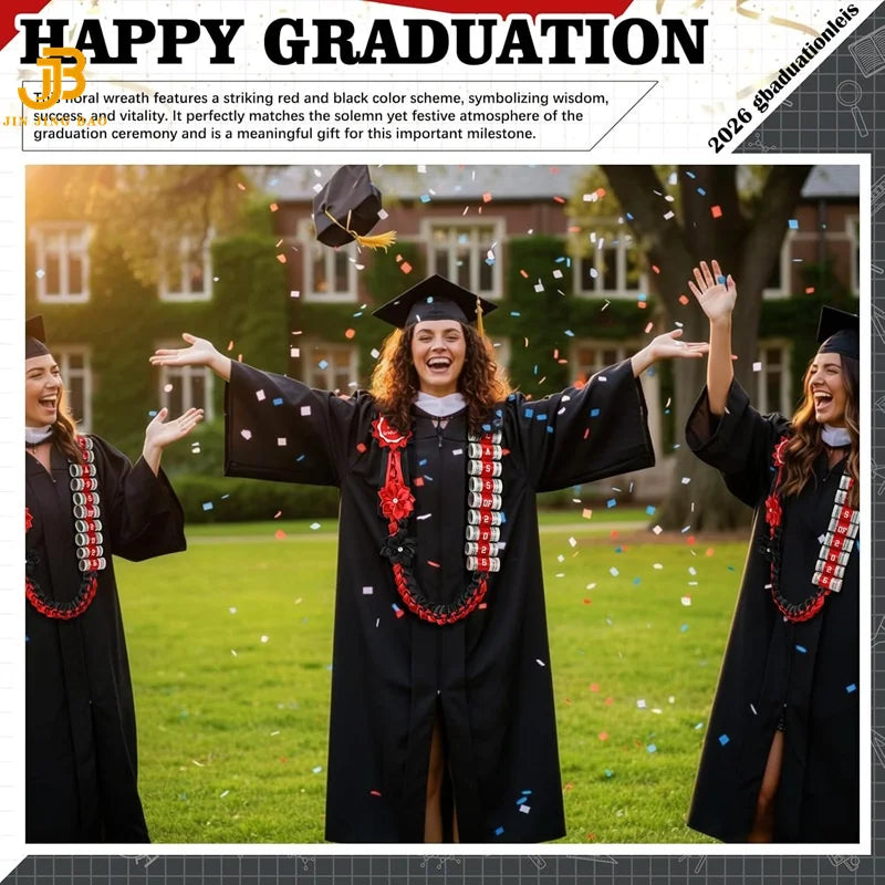 New Arrivals Trendy Graduation Party Gifts Double Braided Honor Ribbon 47.2in Ribbon Leis for College Back to School