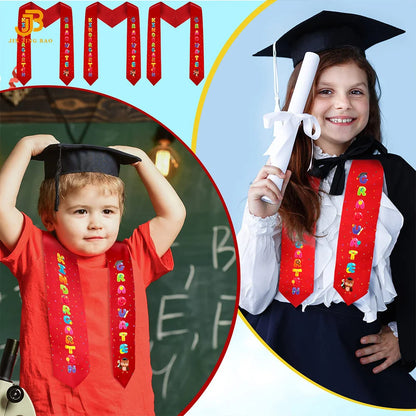 Graduation Stoles Wholesale Graduation Stole Sublimation Blanks Red Trim for Kids