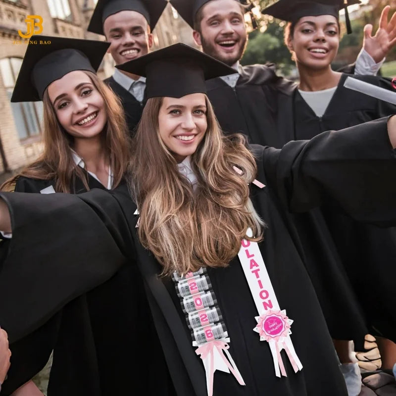 OEM Graduation Leis Polyester Ribbon Leis Bulk Custom Logo Flower Necklace for Celebration