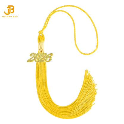 Wholesale Graduation Tassel 2026 Solid Color With Gold Tassel Charm for Graduation Cap Decorations