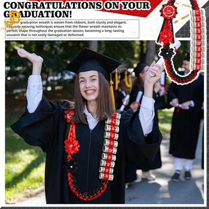 New Arrivals Trendy Graduation Party Gifts Double Braided Honor Ribbon 47.2in Ribbon Leis for College Back to School
