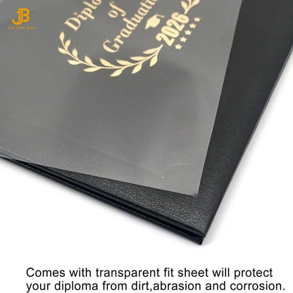 Graduation Diploma Cover Class of 2026 for 8.5x11 Certificate Holder Grain Leather