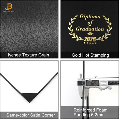 Graduation Diploma Cover Class of 2026 for 8.5x11 Certificate Holder Grain Leather