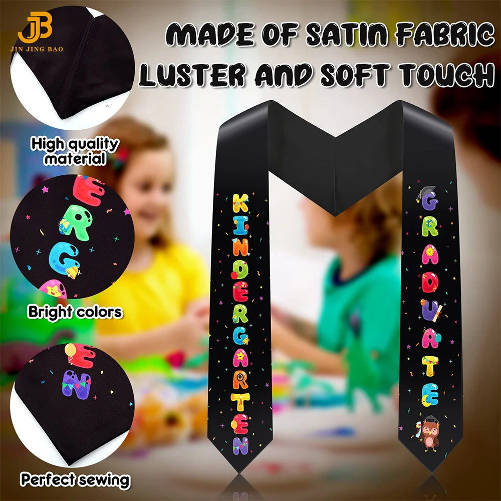 2025 Custom Mexican Graduation Stole Black Color Graduation Sash for Kids