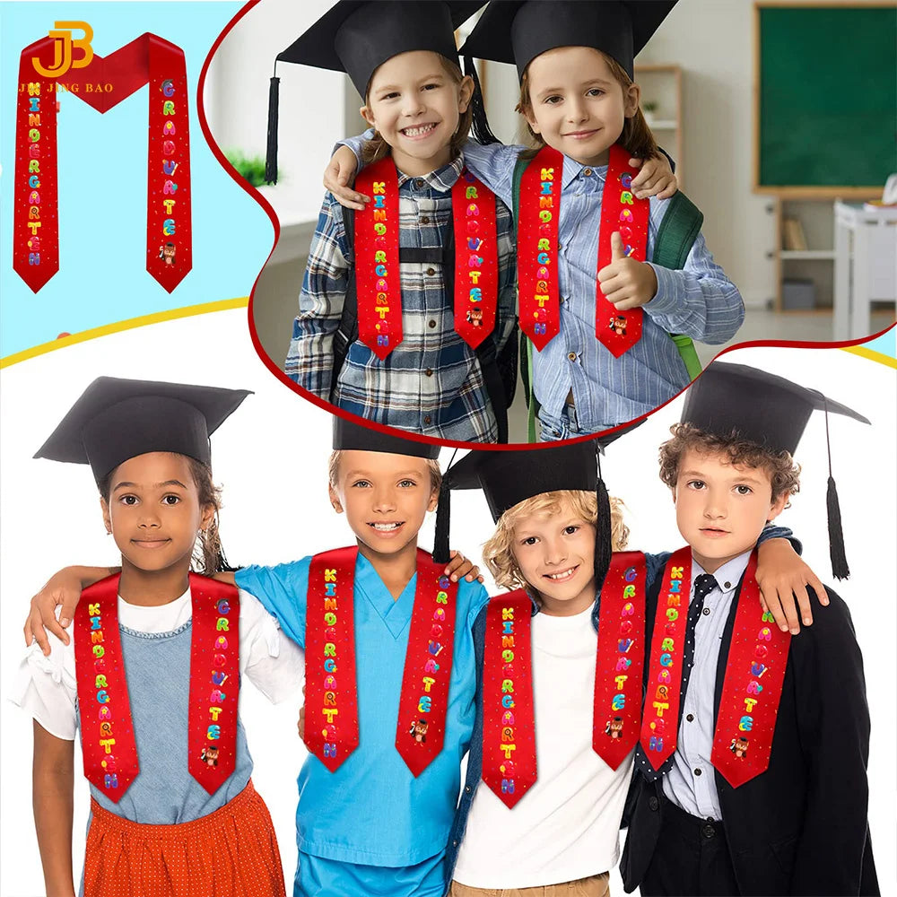 Graduation Stoles Wholesale Graduation Stole Sublimation Blanks Red Trim for Kids