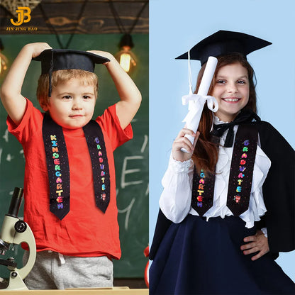 2025 Custom Mexican Graduation Stole Black Color Graduation Sash for Kids
