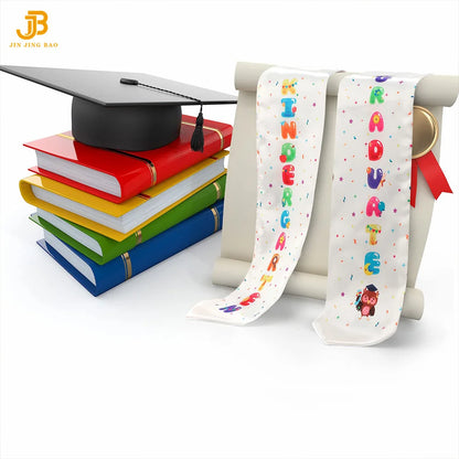 High Quality Custom White Graduation Stole for Kids Graduation Stole Class of 2025 Kids
