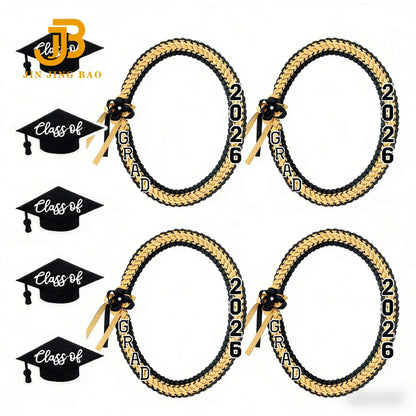 Wholesale Unisex Graduation Ribbon Lei Necklace Honor Cord Braided Design Polyester Material-2026 Graduation Gift Party