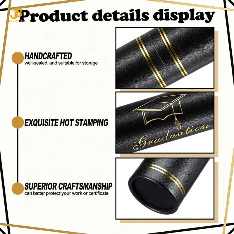 Wholesale Smooth Leatherette University Certificate Scroll Holder With Gold Stamping Logo