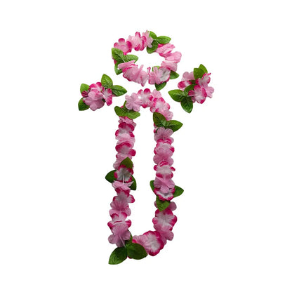 Hot Sales Hawaiian Leis Party Decorations Hawaiian Leis Necklace Tropical Luau Hawaii Silk Flower Lei Theme Party Favors