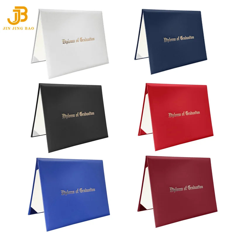 Imprinted Diploma Cover 8.5 X 11 PU Leather Certificate Covers Graduation Document Holder File Folder