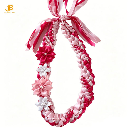 Customizable Logo Colors Polyester Graduation Lei with Floral Decorations for Ceremonies and Holiday Parties
