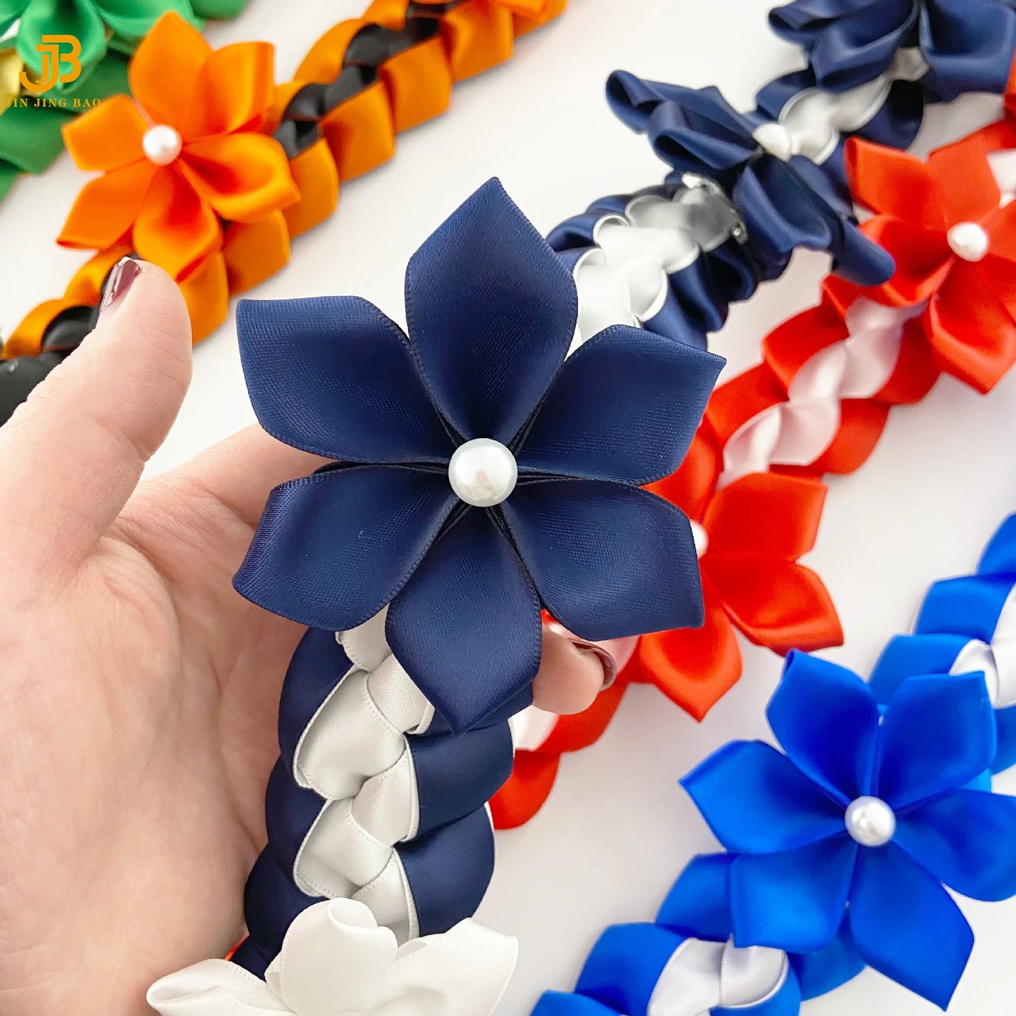 Wholesale 2025 Graduation Lei with 15 Floral Decorations Ribbon Leis for Graduation Ceremonies