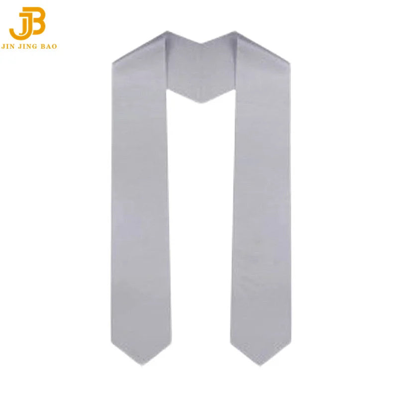 53" 60" 72" White Sublimation Satin Polyester Graduation Sash Unisex Blank Stole for School Uniform JJB Brand In-Stock Adults