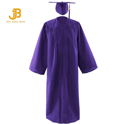 A Set of Black Graduation Gown and Caps for Graduation Ceremony Graduation Robe with Stole