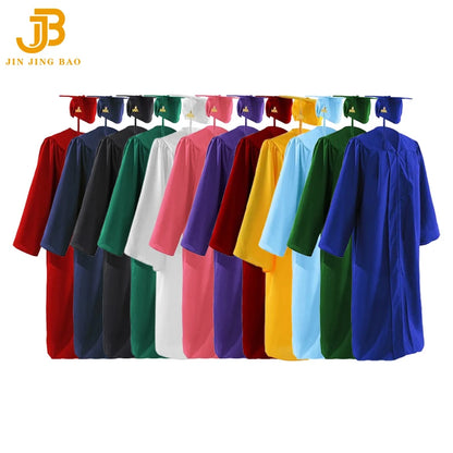 A Set of Black Graduation Gown and Caps for Graduation Ceremony Graduation Robe with Stole