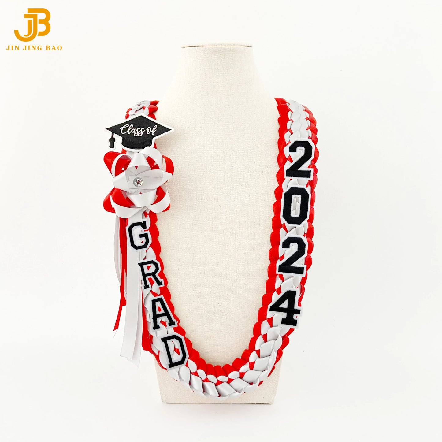 Beautiful Graduate Ribbon Leis Double Satin Garland Hand-woven Gift with Ribbon Master's Pendant