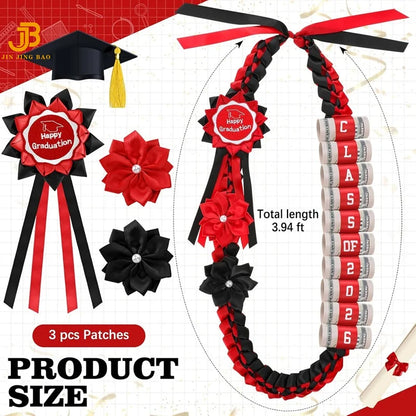 New Arrivals Trendy Graduation Party Gifts Double Braided Honor Ribbon 47.2in Ribbon Leis for College Back to School