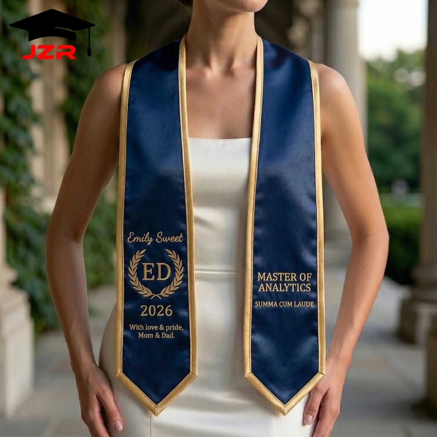 Small MOQ Custom Embroidered Graduation Shawl Non-fade Printing Factory Straight Wholesale for Colleges