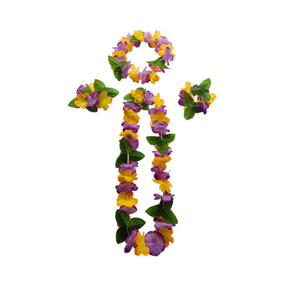 Hot Sales Hawaiian Leis Party Decorations Hawaiian Leis Necklace Tropical Luau Hawaii Silk Flower Lei Theme Party Favors