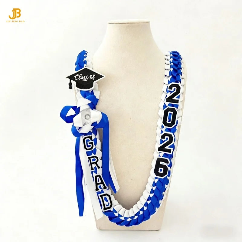 Hot Sale Graduation Leis for College High School Party Favor - Class of 2026 Gorgeous Graduation Ribbon Lei Necklace