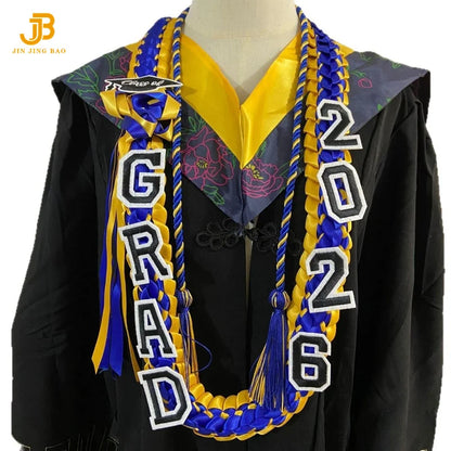 2026 Graduation Ceremony Double-Layer Graduation Gift Ribbon Honor Rope Polyester Graduation Leis