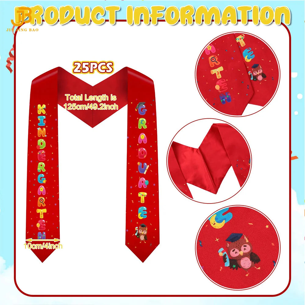 Graduation Stoles Wholesale Graduation Stole Sublimation Blanks Red Trim for Kids