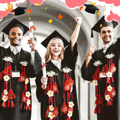 New Arrival Hawaiian Graduation Ribbons Lei Class of 2026 with Bags Graduation Candy Lei for Graduation Gift