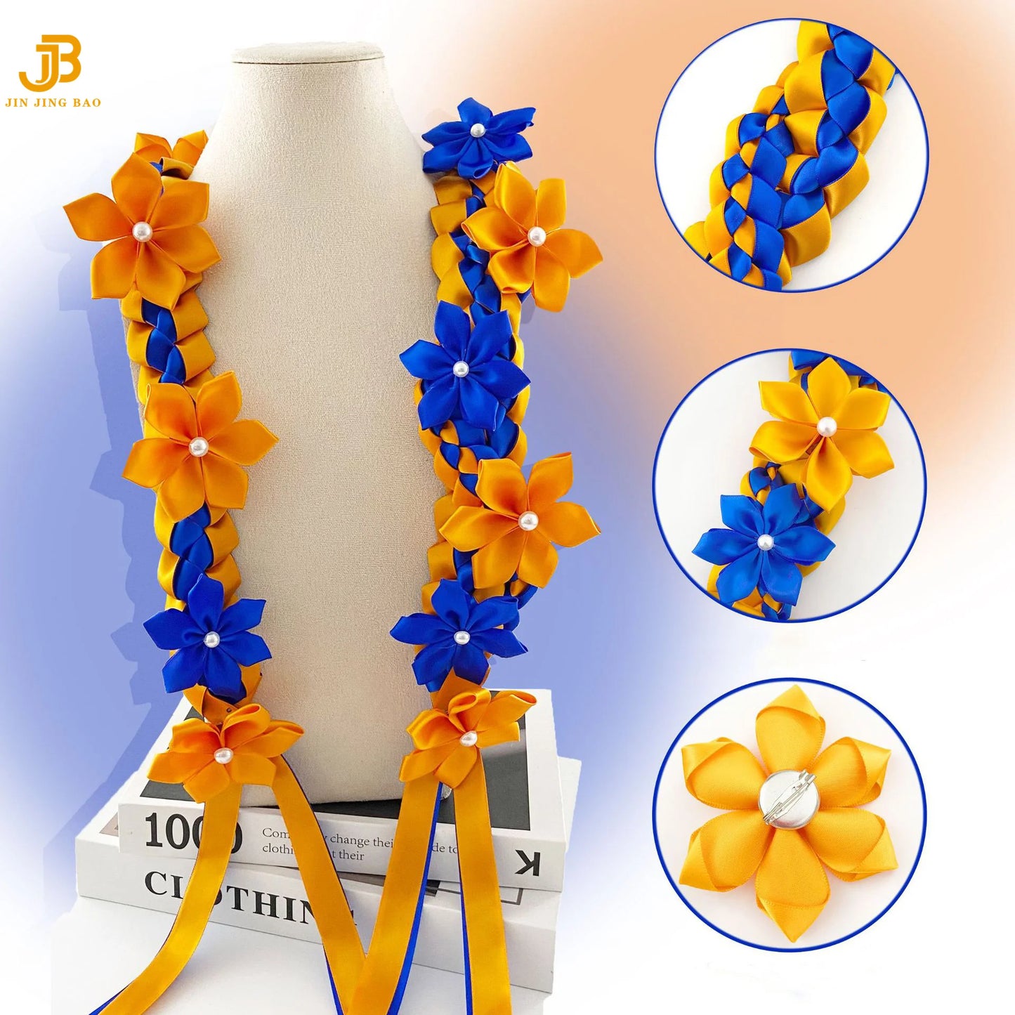 Wholesale 2025 Graduation Lei with 15 Floral Decorations Ribbon Leis for Graduation Ceremonies