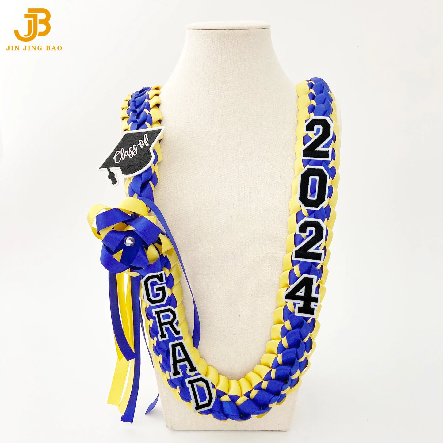 Beautiful Graduate Ribbon Leis Double Satin Garland Hand-woven Gift with Ribbon Master's Pendant