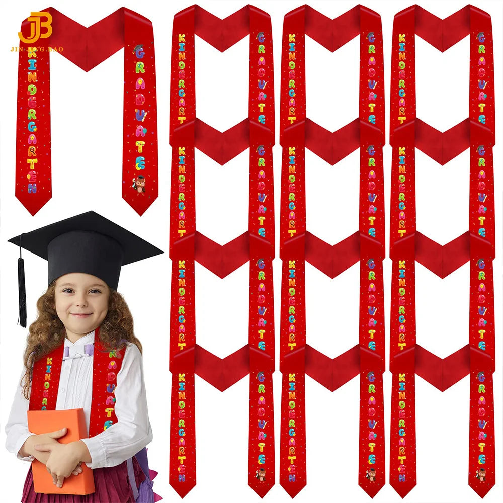 Graduation Stoles Wholesale Graduation Stole Sublimation Blanks Red Trim for Kids