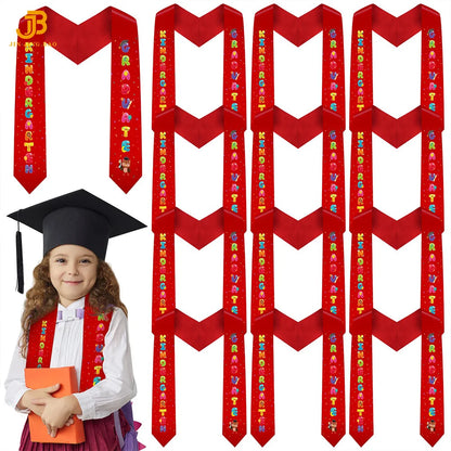Graduation Stoles Wholesale Graduation Stole Sublimation Blanks Red Trim for Kids