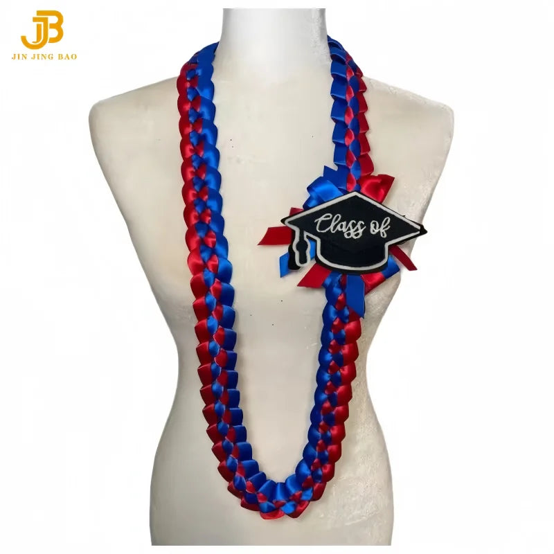 Custom Class of 2026 Hawaiian Party Flower Leis Luau Wreath Set and Graduation Season Ribbon Leis