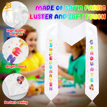 High Quality Custom White Graduation Stole for Kids Graduation Stole Class of 2025 Kids