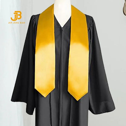 Wholesale Plain Graduation Stole Royal Blue Orange Satin Grad Sash Support Custom Printing Embroidery Logo