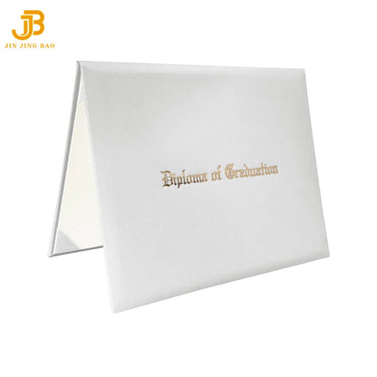Customized Diploma of Graduation Black PU Leather Smooth Padded Certificate Folder Leather