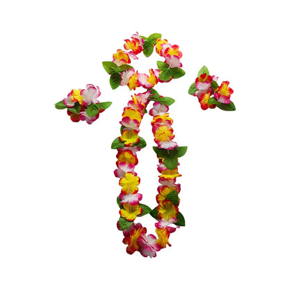 Hot Sales Hawaiian Leis Party Decorations Hawaiian Leis Necklace Tropical Luau Hawaii Silk Flower Lei Theme Party Favors