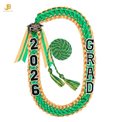 2026 New Trendy Multi-Color Handmade Graduation Garland Woven Necklace Braided Necklaces and Leis Gift Ribbon Necklace