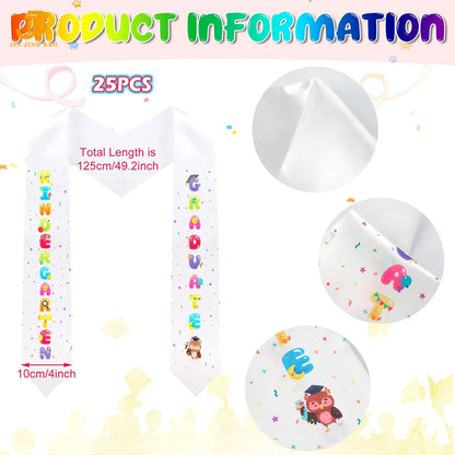 High Quality Custom White Graduation Stole for Kids Graduation Stole Class of 2025 Kids